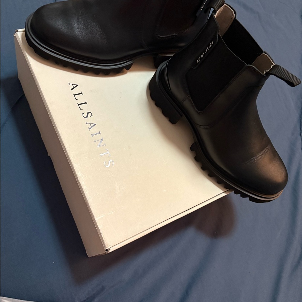 All Saints Black Leather Women's Boots